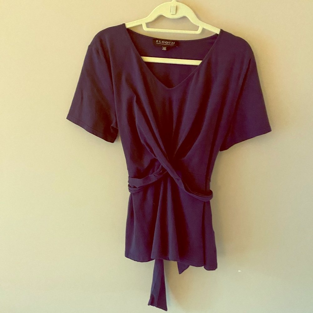 Eloquii cross front tie back tee BNWOT